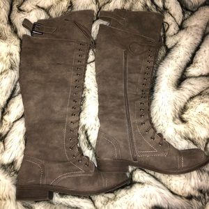 Lace up over the knee boots